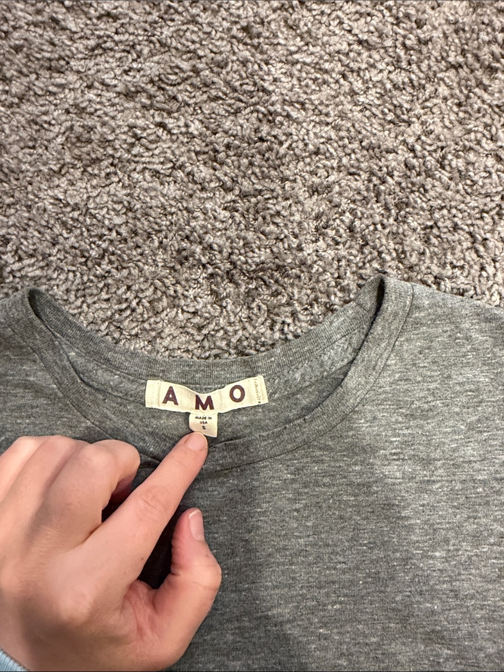 AMO Heather Gray Short Sleeve Tee size small - Picture 2 of 4